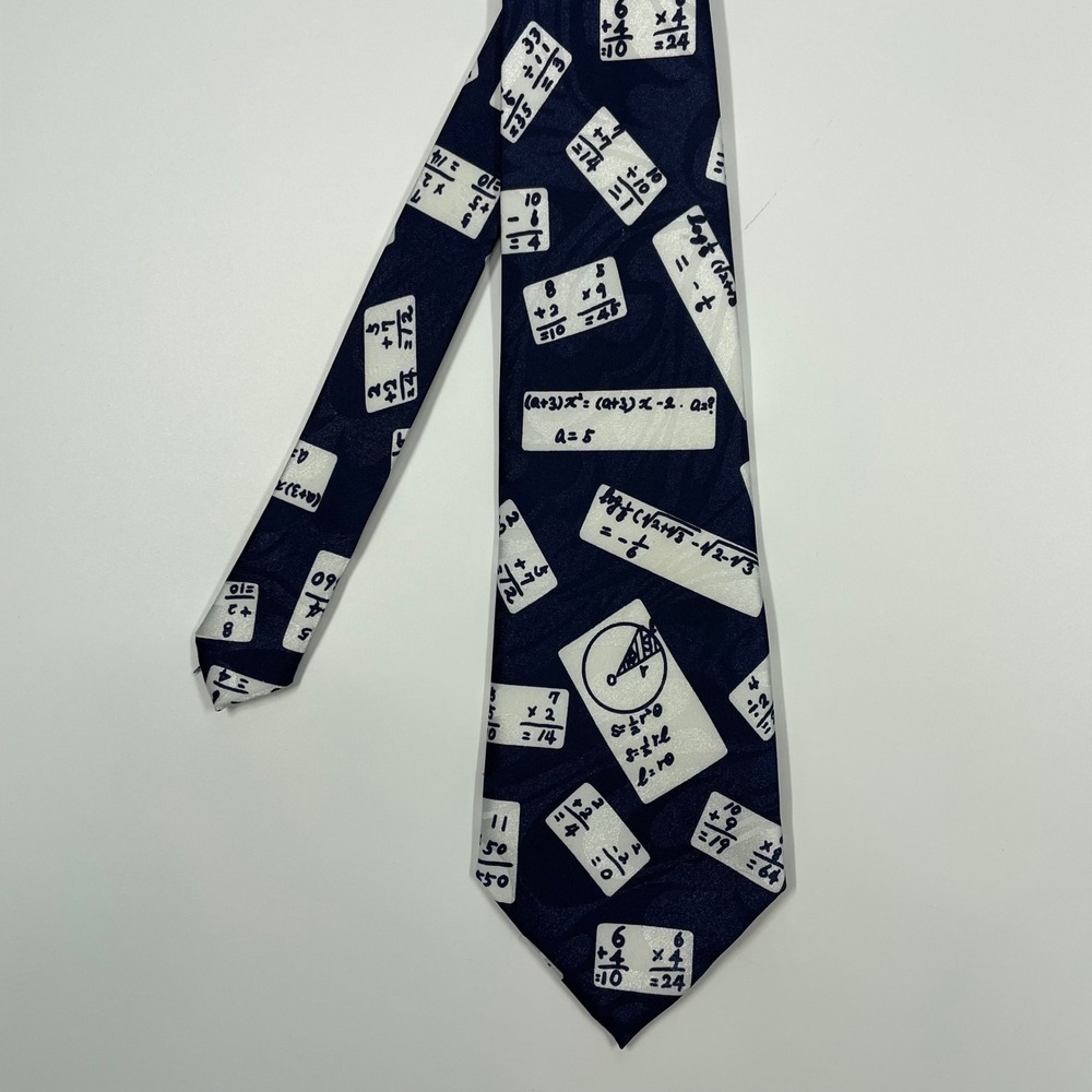 Steven Harris Blue Math Equation Algebra Geometry Novelty Tie Mens OS